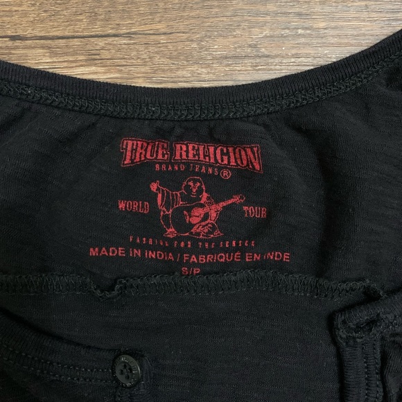 True Religion | Black Half-Sleeve Top - Picture 3 of 3